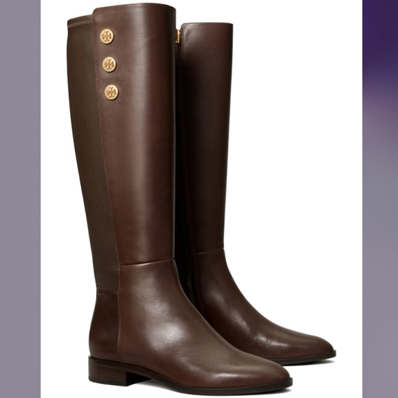 TORY BURCH Naomi 25 Leather Tall Boot - Picture 1 of 14